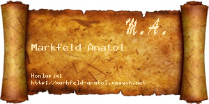Markfeld Anatol névjegykártya